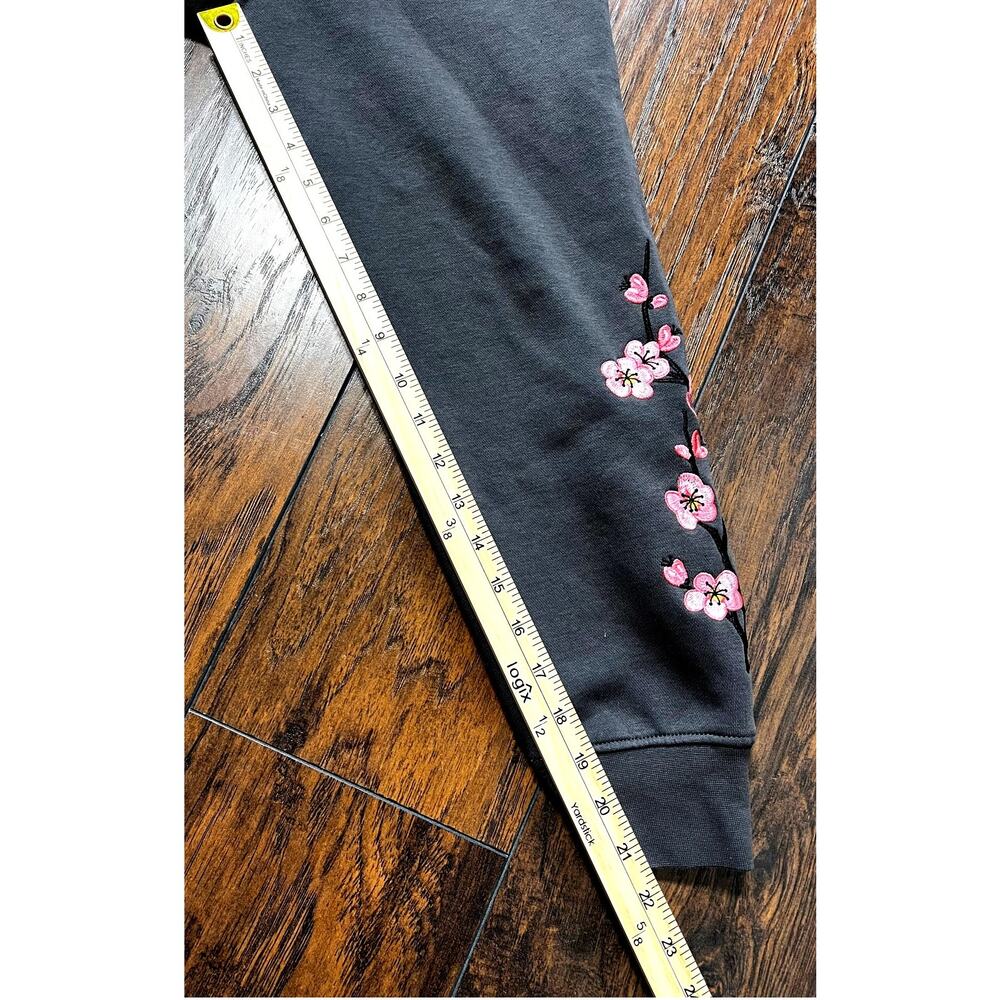 DGK Zen Full Zip Fleece Hoodie Embroidered Cherry Blossoms Drawcord Hood Mens XL - Picture 13 of 14